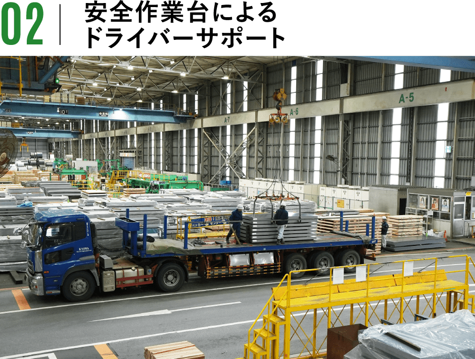 安全作業台によるドライバーサポート